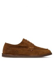 Tommy Hilfiger Półbuty Stitchdown Suede Derby FM0FM05841 Brązowy. Brązowe eleganckie półbuty Tommy Hilfiger, bez wzorów, ze skóry, bez obcasa, bez zapięcia. Za 569.99 zł.