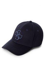GUESS czapka z daszkiem Mężczyźni Bawełna niebieski, ONE SIZE. Niebieskie czapki z daszkiem Guess, z aplikacjami, z bawełny. Za 169.95 zł.