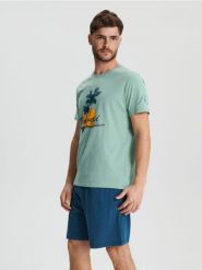 Piżama - zielony. Zielone piżamy Sinsay, l, bez wzorów, z bawełny, bez ramiączek. Za 39.99 zł.