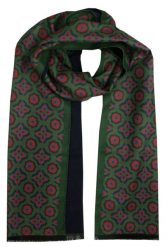 Elegancki Szalik Bawełniany - Alties - Duży Wzór na Zielony Tle. Zielone szaliki Alties, bez wzorów, z bawełny. Za 99.00 zł.