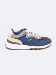 Sneakersy męskie ze skóry naturalnej granatowe RR174428 401. Niebieskie buty sportowe casual BIG STAR, bez wzorów, ze skóry, bez zapięcia. W wyprzedaży za 229.99 zł.