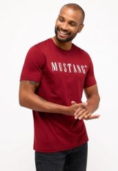 Męski T-Shirt Koszulka Mustang Style Austin Syrah 1014695 7187, S. Czerwone t-shirty Mustang, m, bez wzorów, z bawełny, bez kołnierzyka, bez ramiączek. Za 79.99 zł.