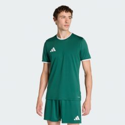 Koszulka Entrada26. Białe t-shirty sportowe Adidas, bez wzorów, bez ramiączek, do piłki nożnej. Za 59.99 zł.