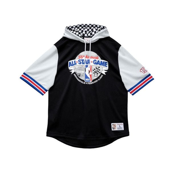 Krótki rękaw bluza z kapturem z siateczki Mitchell & Ness All Star. Czarne bluzy Mitchell & Ness, m, bez wzorów, z kapturem. Za 428.00 zł.