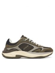Guess Sneakersy FMFSQ3 ELE12 Khaki. Brązowe buty sportowe casual Guess, z aplikacjami, z materiału, bez zapięcia. Za 634.99 zł.