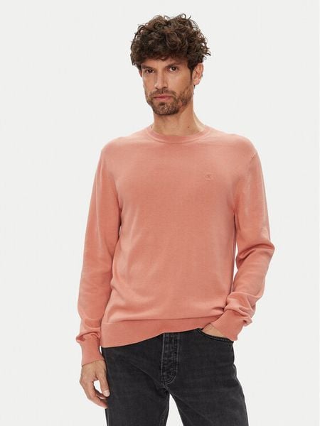 Calvin Klein Sweter LV040BM343 Koralowy Regular Fit. Pomarańczowe swetry rozpinane CALVIN KLEIN, l, bez wzorów, z bawełny, bez kołnierzyka, bez ramiączek. Za 279.99 zł.