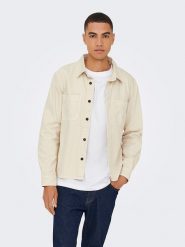 ONLY & SONS Koszula "Times" w kolorze beżowym rozmiar: XXL. Brązowe koszule Only & Sons, xxl, bez wzorów, z bawełny, bez kołnierzyka, bez ramiączek. Za 95.92 zł.