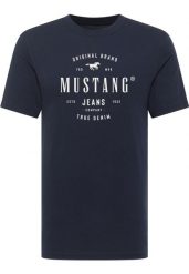 Męski T-Shirt Mustang Style Alex Dark Sapphire 1018004 4136. Niebieskie t-shirty Mustang, m, bez wzorów, bez kołnierzyka, bez ramiączek. Za 79.99 zł.