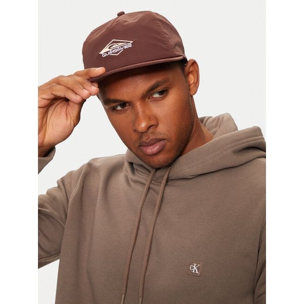 Czapka z daszkiem Quiksilver. Brązowe czapki z daszkiem Quiksilver, bez wzorów. Za 59.99 zł.