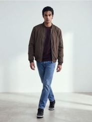 Kurtka bomber - brązowy. Brązowe kurtki Sinsay, l, bez wzorów, bez kaptura. Za 79.99 zł.