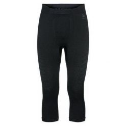 Legginsy termiczne męskie Performance Warm Eco Bl Bottom 3/4. Czarne legginsy długie sportowe ODLO, l, bez wzorów. Za 250.27 zł.