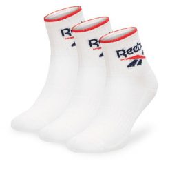 Zestaw 3 par wysokich skarpet unisex Reebok. Białe skarpety Reebok, bez wzorów. Za 49.99 zł.