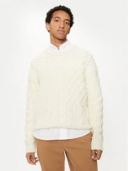 Tommy Hilfiger Sweter MW0MW36546 Biały Regular Fit. Białe swetry rozpinane Tommy Hilfiger, m, bez wzorów, z wełny, bez kołnierzyka, bez ramiączek. Za 489.99 zł.