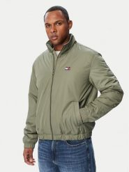 Tommy Jeans Kurtka przejściowa DM0DM21936 Zielony Regular Fit. Zielone kurtki Tommy Jeans, m, bez wzorów, z jeansu, bez kaptura. Za 649.99 zł.