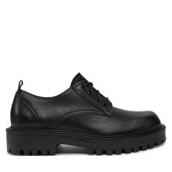 Półbuty Vic Matié. Czarne eleganckie półbuty Vic Matié, bez wzorów, bez obcasa, bez zapięcia. Za 1,499.00 zł.