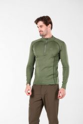 Astro - męska koszulka 100% wełna merino z zamkiem (195 g/m²). Zielone bielizna termoaktywna WOOLONA, m, bez wzorów, ze skóry, bez ramiączek, do biegania. Za 324.00 zł.