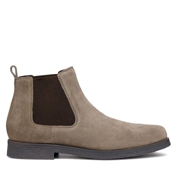 Sztyblety Geox. Szare botki sznurowane Geox, bez wzorów, bez obcasa, bez zapięcia. Za 449.99 zł.