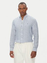 Tommy Hilfiger Koszula Essential MW0MW38581 Niebieski Regular Fit. Niebieskie koszule Tommy Hilfiger, l, bez wzorów, ze lnu, bez kołnierzyka, bez ramiączek. Za 379.99 zł.