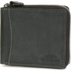 Portfel skórzany nubuk czarny Beltimore H01. Czarne portfele bez wzorów, z materiału. Za 76.99 zł.