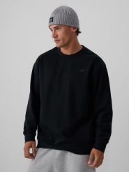 4F Bluza dresowa regular bez kaptura męska - czarna M. Czarne bluzy 4F, m, bez wzorów, z bawełny, bez kaptura. Za 159.99 zł.