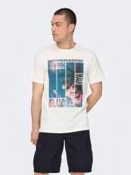 ONLY & SONS Koszulka w kolorze białym rozmiar: M. Białe bezrękawniki Only & Sons, m, bez wzorów, z bawełny, bez kołnierzyka, bez ramiączek. Za 48.28 zł.