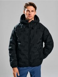 Kurtka puffer z kapturem SNSY PERFORMANCE - czarny. Czarne kurtki Sinsay, l, bez wzorów, z kapturem. Za 139.99 zł.