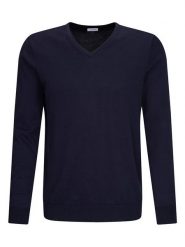 Seidensticker Sweter w kolorze granatowym rozmiar: L. Niebieskie swetry nierozpinane Seidensticker, l, bez wzorów, z bawełny, bez kołnierzyka, bez ramiączek. Za 162.49 zł.