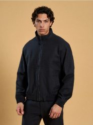 Kurtka bomberka - niebieski. Niebieskie kurtki Sinsay, l, bez wzorów, bez kaptura. Za 89.99 zł.