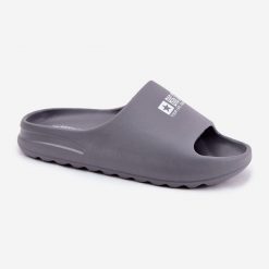 Piankowe Klapki Męskie Z Logo Big Star RR174A013 Szare. Szare klapki . Za 131.88 zł.