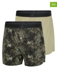 Adidas Bokserki (2 pary) w kolorze zielonym rozmiar: M. Zielone bokserki Adidas, m, bez wzorów. Za 138.38 zł.