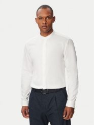 HUGO Koszula Kaleb 50544949 Biały Slim Fit. Białe koszule Hugo, m, bez wzorów, z bawełny, bez kołnierzyka, bez ramiączek. Za 449.99 zł.