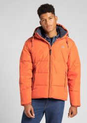 LEE PUFFER JACKET BURNT OCHRE L88BNYBH 112141007. Brązowe płaszcze Lee, na zimę, l, bez wzorów, bez kaptura. Za 349.99 zł.