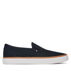 Tenisówki Tommy Hilfiger. Niebieskie trampki Tommy Hilfiger, m, bez wzorów, bez zapięcia. Za 359.99 zł.
