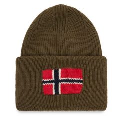 Czapka Napapijri. Brązowe czapki zimowe Napapijri, bez wzorów. Za 249.99 zł.