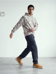 Bluza hoodie z motywem kamuflażu z bawełną - beżowy. Brązowe bluzy bez kaptura Sinsay, l, bez wzorów, z bawełny, bez kaptura. Za 79.99 zł.