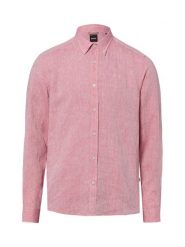 BOSS koszula lniana Mężczyźni Regular Fit len (100%) czerwony, XXL. Czerwone koszule Boss, m, bez wzorów, ze lnu, bez kołnierzyka, bez ramiączek. Za 479.95 zł.
