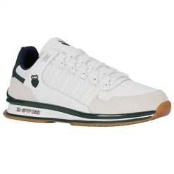 Buty do chodzenia męskie K-Swiss 08907186. Białe buty sportowe casual K-SWISS, bez wzorów, z materiału, bez zapięcia. Za 309.00 zł.