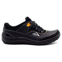 Olivier Męskie buty trekkingowe 268 czarne. Czarne trekkingi bez wzorów, z jeansu, bez zapięcia. Za 319.69 zł.