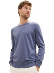 Tom Tailor Sweter w kolorze szaroniebieskim rozmiar: XXL. Niebieskie swetry nierozpinane Tom Tailor, xxl, bez wzorów, z bawełny, bez kołnierzyka, bez ramiączek. Za 48.28 zł.