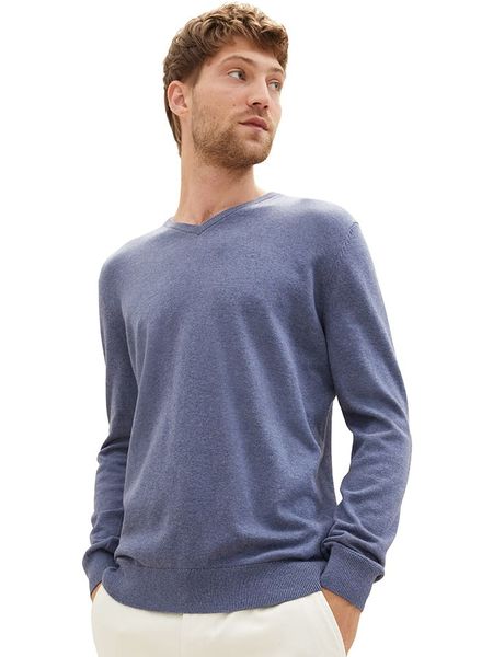 Tom Tailor Sweter w kolorze szaroniebieskim rozmiar: XXL. Niebieskie swetry nierozpinane Tom Tailor, xxl, bez wzorów, z bawełny, bez kołnierzyka, bez ramiączek. Za 48.73 zł.