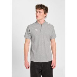 Polo Hummel Move 2.0. Szare koszulki polo sportowe Hummel, bez wzorów, bez kołnierzyka, bez ramiączek, do piłki nożnej. Za 254.00 zł.