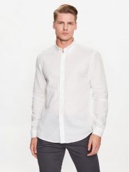 Lindbergh Koszula 30-203344 Biały Slim Fit. Białe koszule Lindbergh, m, bez wzorów, z bawełny, bez kołnierzyka, bez ramiączek. Za 199.99 zł.