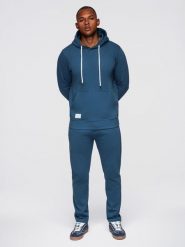 Komplet dresowy męski set bluza z kapturem + spodnie regular fit - ciemnoniebieski V4 - Rozmiar: L. Niebieskie bluzy z kapturem Ombre Clothing, l, z aplikacjami, z bawełny, z kapturem. Za 339.99 zł.