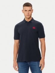 Hugo Polo Dereso232 50490770 Granatowy Slim Fit. Niebieskie koszulki polo Hugo, m, bez wzorów, z bawełny, bez kołnierzyka, bez ramiączek. Za 619.99 zł.