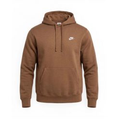 Bluza sportowa męska Nike Club. Brązowe bluzy z kapturem Nike, l, bez wzorów, z bawełny, z kapturem. Za 395.00 zł.