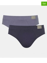 Sloggi Slipy (2 pary) w kolorze niebieskim i granatowym rozmiar: XL. Niebieskie slipki Sloggi, xl, bez wzorów. Za 35.10 zł.