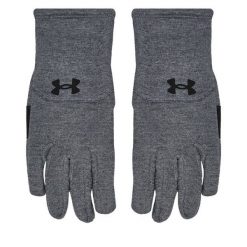 Rękawiczki Męskie Under Armour. Szare rękawiczki Under Armour, bez wzorów, z dzianiny. Za 149.99 zł.