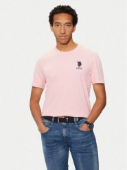 U.S. Polo Assn. T-Shirt MUP3311 Różowy Slim Fit. Czerwone koszulki polo U.S. Polo Assn., m, bez wzorów, z bawełny, bez kołnierzyka, bez ramiączek. Za 69.99 zł.