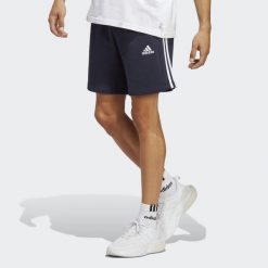 Spodenki krótkie męskie adidas Essentials French Terry 3-Stripes. Czarne szorty Adidas, m, bez wzorów, sportowe. Za 119.00 zł.
