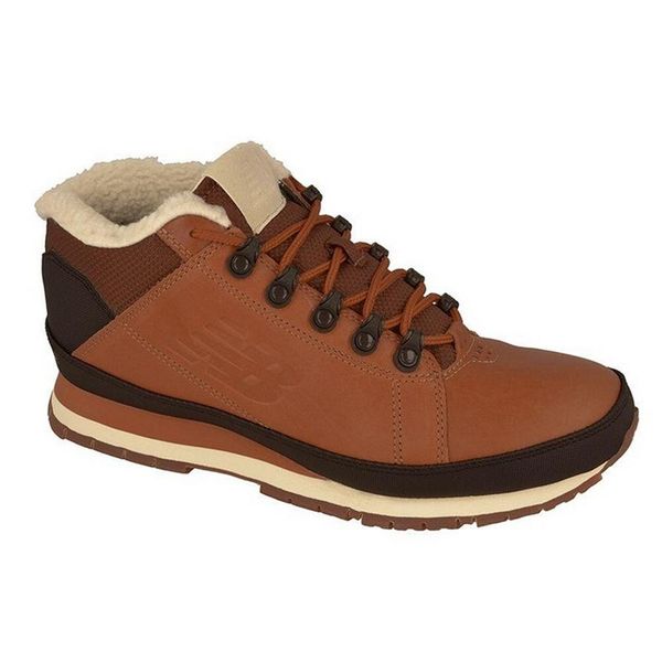 Buty Zimowe Męskie Skóra. Brązowe buty turystyczne New Balance, na zimę, bez wzorów, ze skóry, bez zapięcia. Za 926.99 zł.
